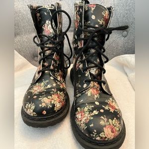 Women’s Floral Combat Boots